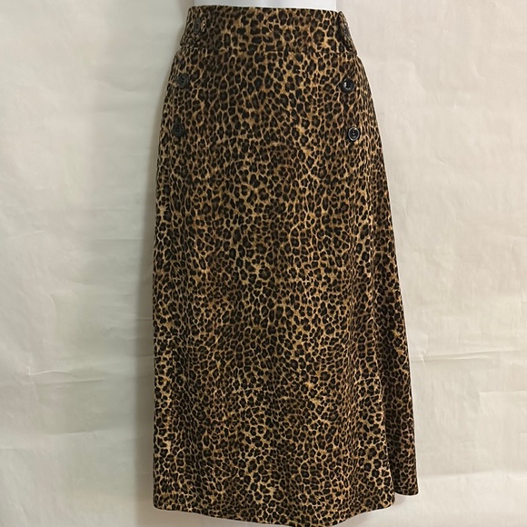 Robert Lewis Leopard Print Pull On A-Line Skirt Size XL NWT - Picture 2 of 9